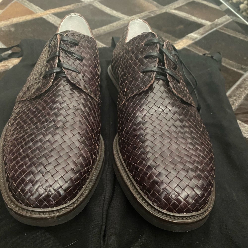 Dolce & Gabbana Men’s woven lace up shoes/brown/9